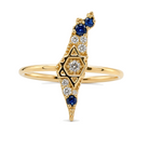 Land Of Israel Diamond & Sapphire Ring ©