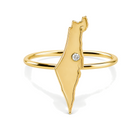 Diamond Accented Land Of Israel Ring ©