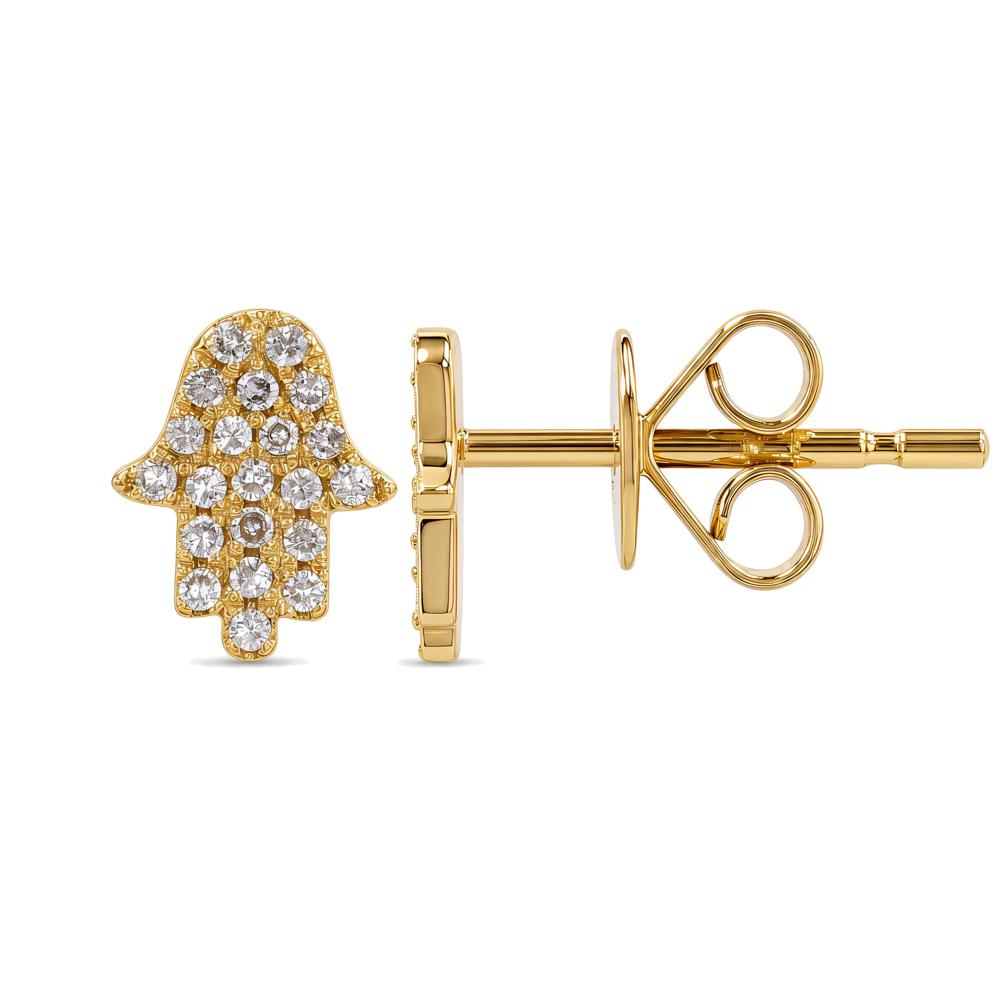 Petite Micro Pave Hamsa Diamond Earrings