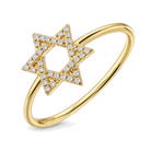 Micro Pave Diamond Star Of David Ring