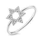 Micro Pave Diamond Star Of David Ring