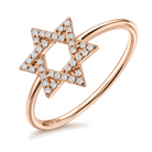 Micro Pave Diamond Star Of David Ring
