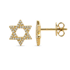 Micro Pave Diamond Star Of David Earrings