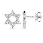 Micro Pave Diamond Star Of David Earrings