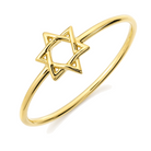 Petite Star Of David Gold Ring