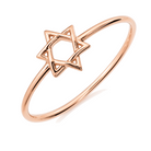 Petite Star Of David Gold Ring