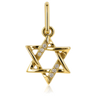 Small Diamond Accented Star of David Charm