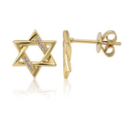 Diamond Accented Star of David Earrings