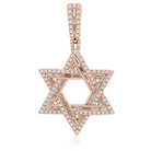 Baguette & Round Diamond Star of David Pendant ©