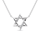 Small Diamond Accented Star of David Necklace