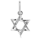 Small Diamond Accented Star of David Charm
