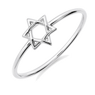 Petite Star Of David Gold Ring