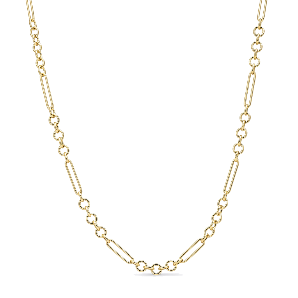 Mixed Clip Link Chain Gold Necklace
