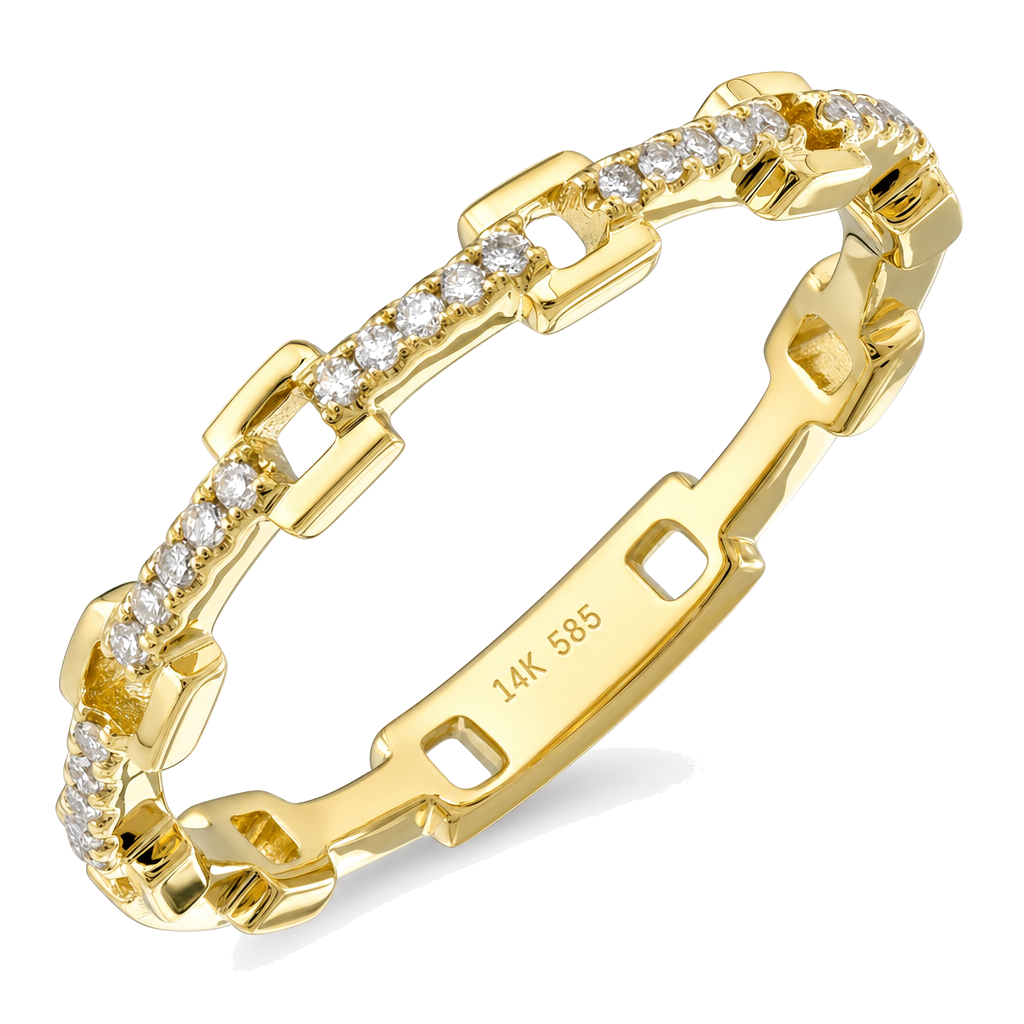 Square Links Diamond Ring