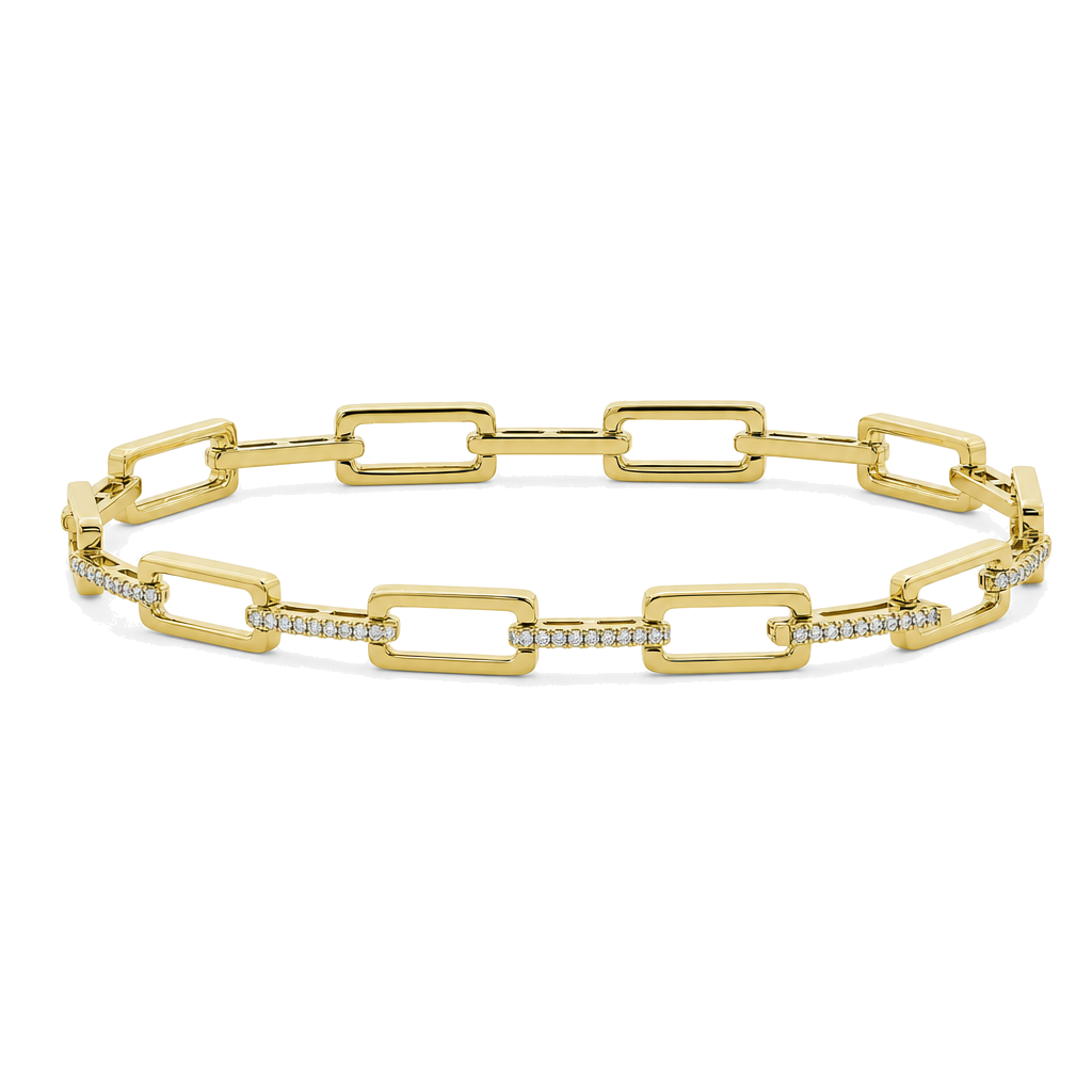 Rectangular Link Diamond Bracelet