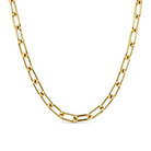 Rounded Oval Cable Link Gold Necklace, gold, Izakov Fine Jewelry