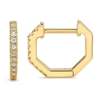 Diamond Pave Hexagon Huggies