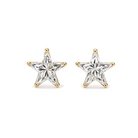 Natural Solid Star Shaped Diamond Stud Earrings