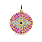 Topaz Sapphire Evil Eye Necklace Charm