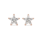 Natural Solid Star Shaped Diamond Stud Earrings