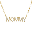 Diamond Pave Mommy Statement Necklace