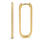 Diamond Pave Paper Clip Hoops