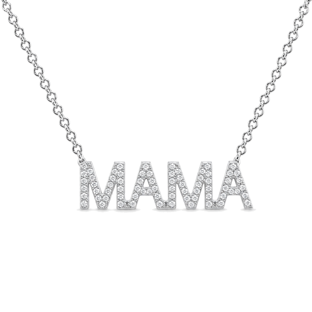Diamond Pave Mama Statement Necklace