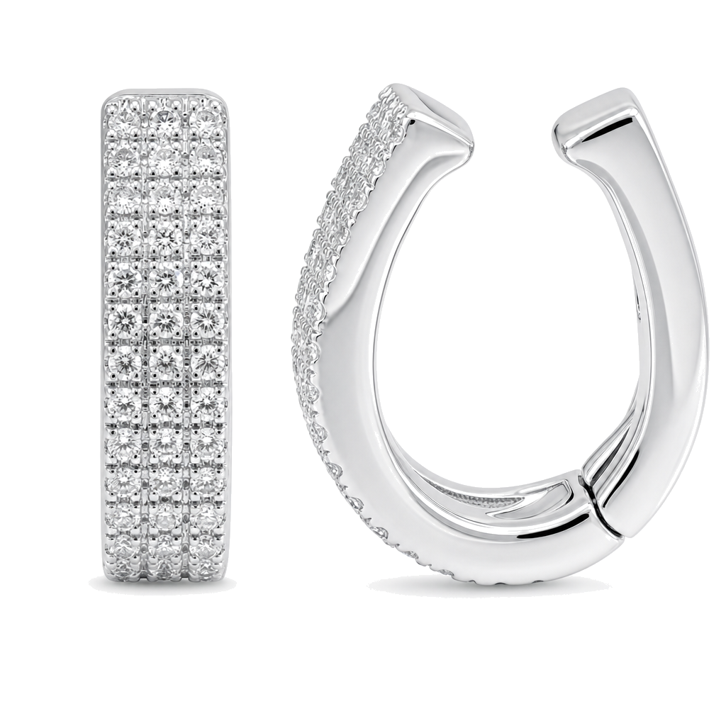 3-Row Micro Pave Diamond Cuff Earring
