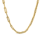 Pinched Paper Clip Link Gold Chain Necklace