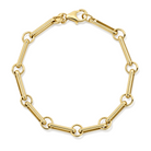 Mixed Paper Clip Rolo Link Gold Chain Bracelet