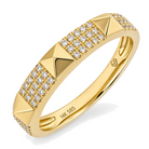 3-Row Pave Pyramid Studs Diamond Ring