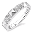 3-Row Pave Pyramid Studs Diamond Ring