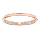 5-Row Diamond Pave Pyramid Stud Bangle worn on hand