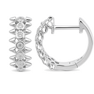 Diamond Bezel Spikes Huggies
