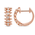 Diamond Bezel Spikes Huggies