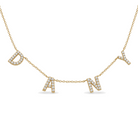 Personalized Diamond Block Station Name Necklace, side view