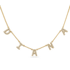 Personalized Diamond Block Station Name Necklace, diamond, Izakov Fine Jewelry