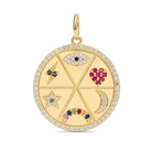 Diamonds + Gemstones Medallion Coin Necklace Charm