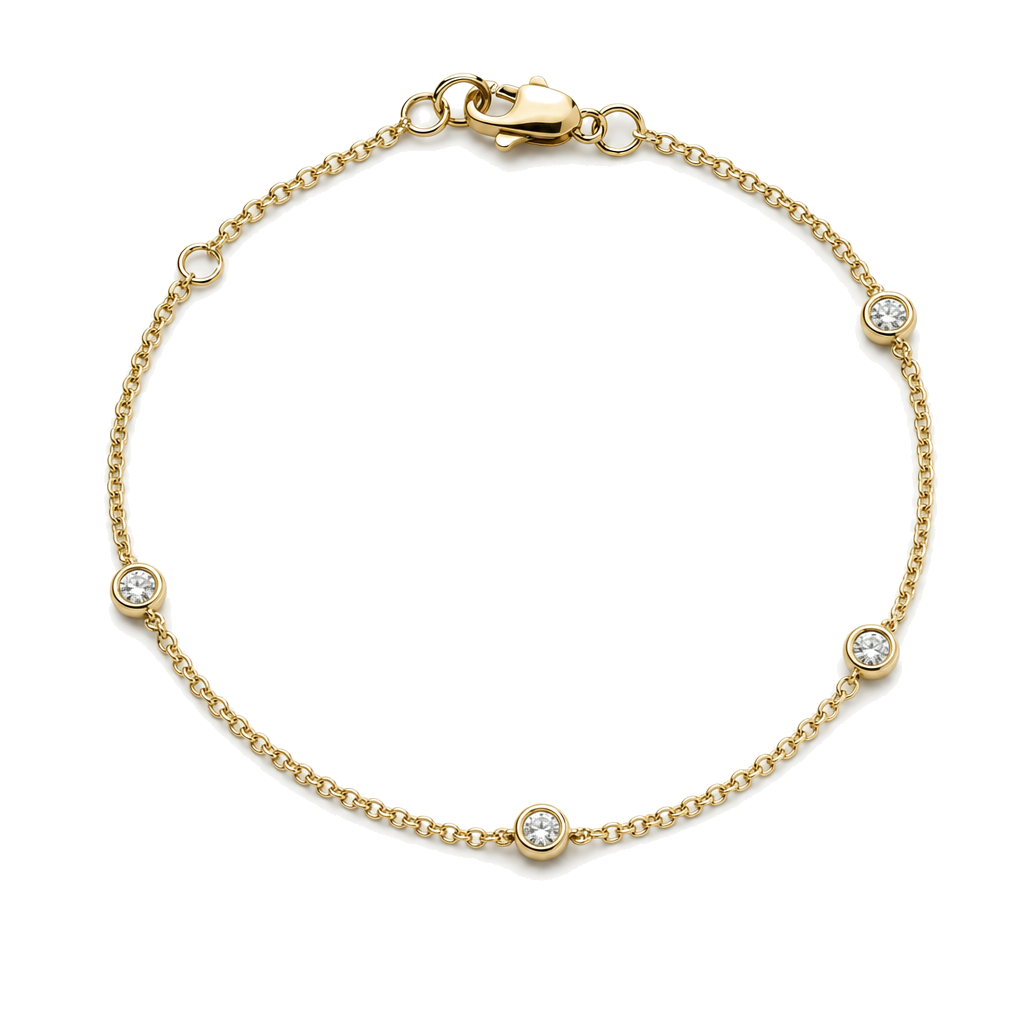 Diamond Bezel Stations Bracelet