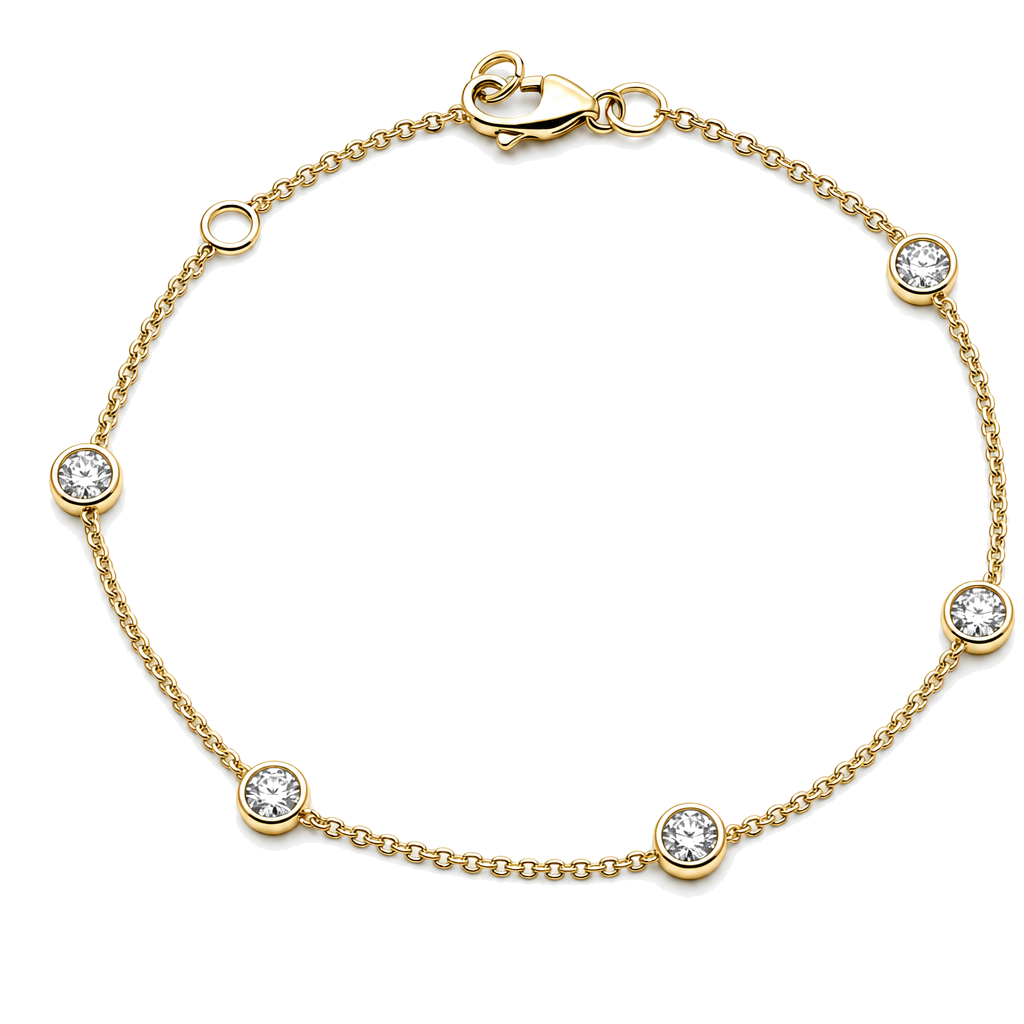 Diamond Bezel Stations Bracelet