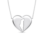 Land Of Israel Cutout Heart Gold Necklace ©, alternate angle