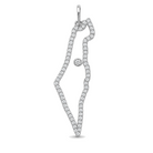 Diamond Outline Land Of Israel Pendant