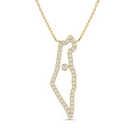 Diamond Outline Land Of Israel Necklace, alternate angle