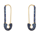 Micro Pave Blue Sapphire Large Safety Pin Earrings