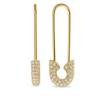 Medium Micro Pave Diamond Safety Pin Earrings