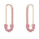 Micro Pave Pink Sapphire Large Safety Pin Earrings, sapphire, Izakov Fine Jewelry
