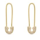 Diamond Small Safety Pin Earrings, diamond, Izakov Fine Jewelry
