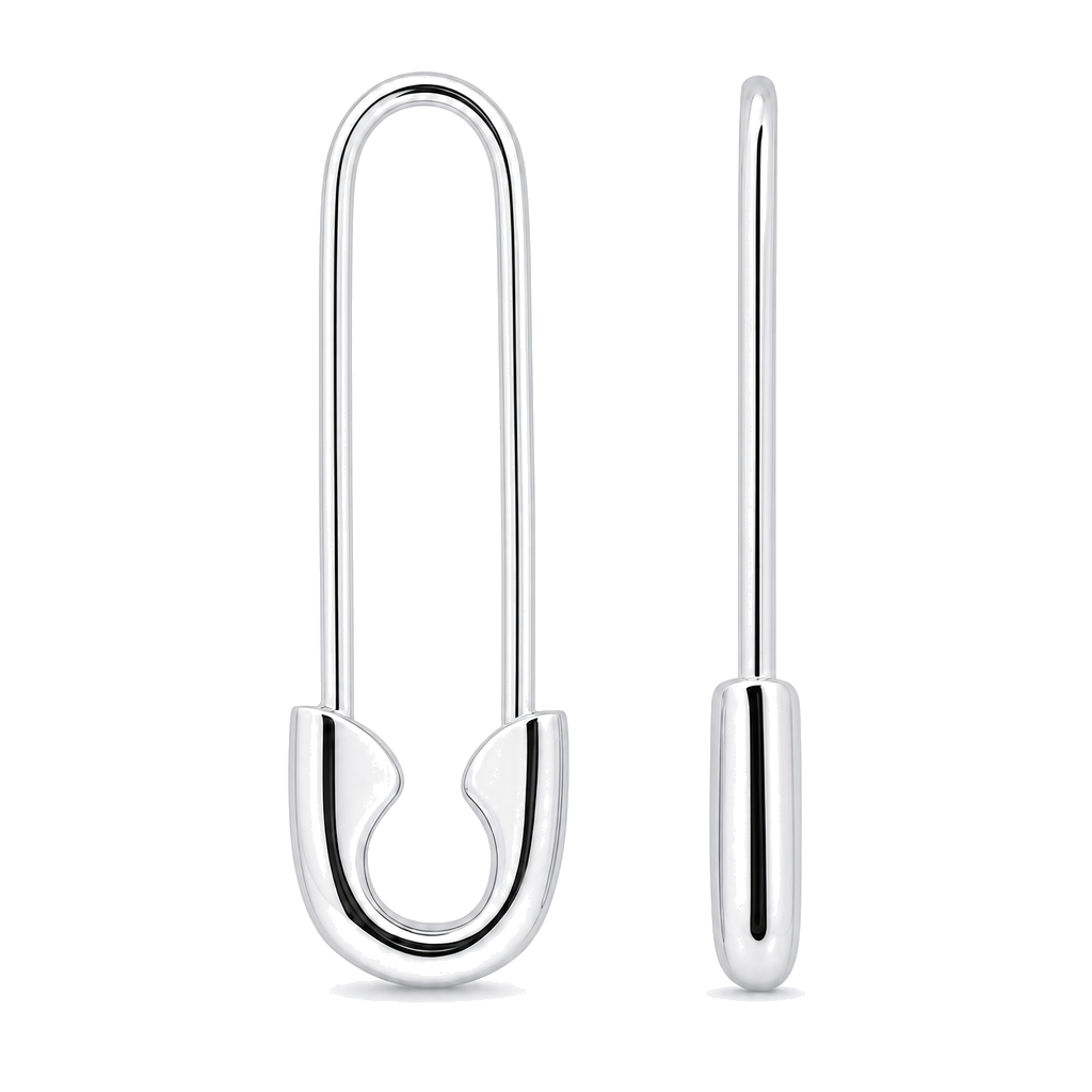 Medium Safety Pin Gold Earrings