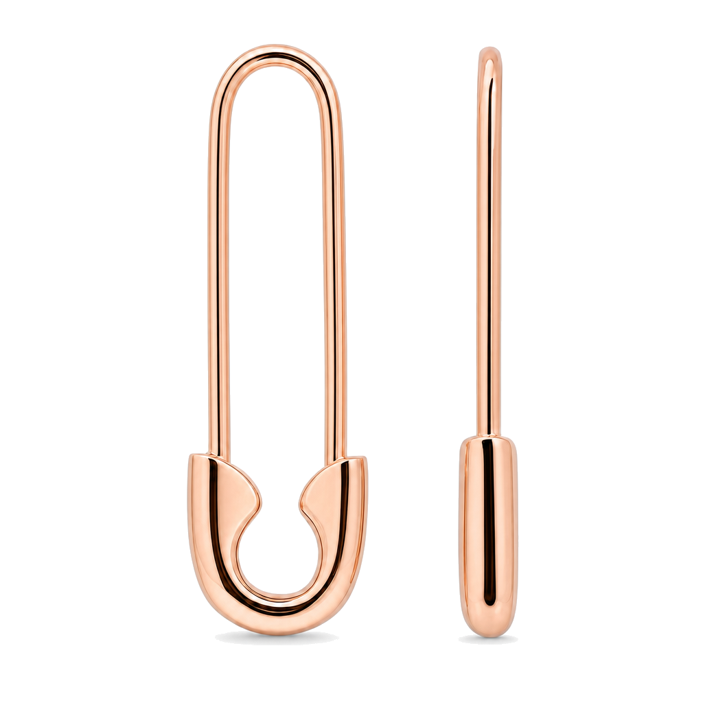 Medium Safety Pin Gold Earrings
