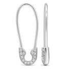 Petite Diamond Safety Pin Earrings